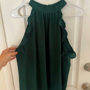 Green tank blouse